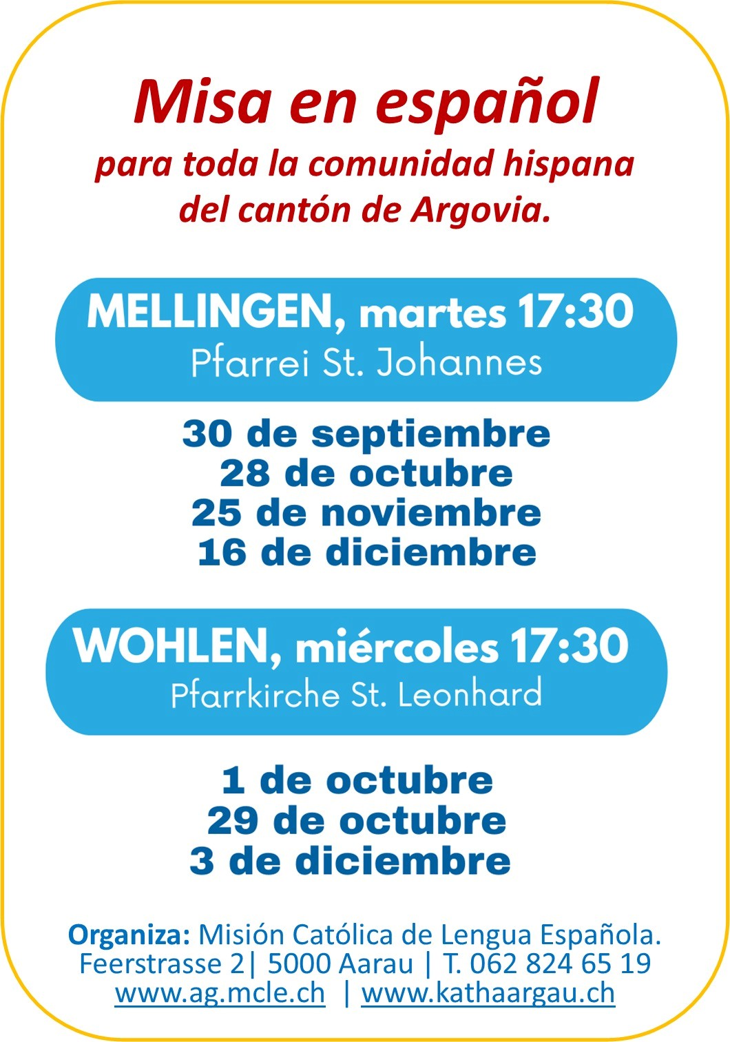 Misas en español
