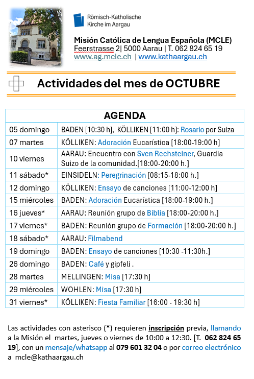 actividades del mes de octubre